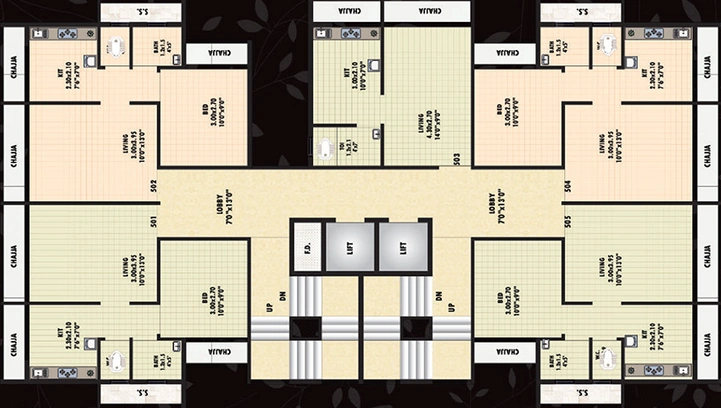 Floor Plan of Landmaark Luxuria in Ulwe, Navi Mumbai - Image 158964