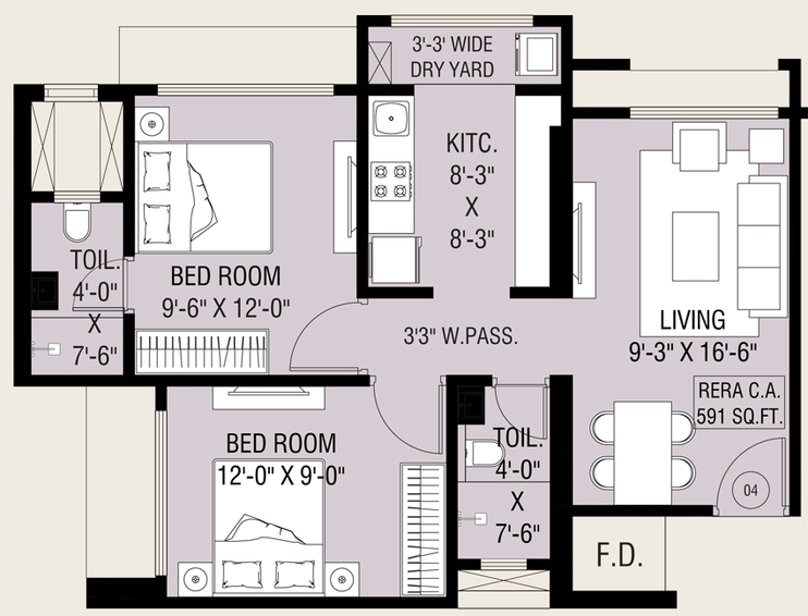 2 BHK Flat in Dhanalaxmi The Grand in Vikhroli East, Mumbai - Image 670694