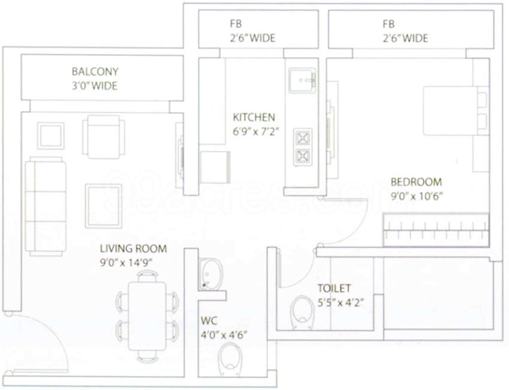 1 BHK Flat in Hex Down Town in Kharghar, Navi Mumbai - Image 813260