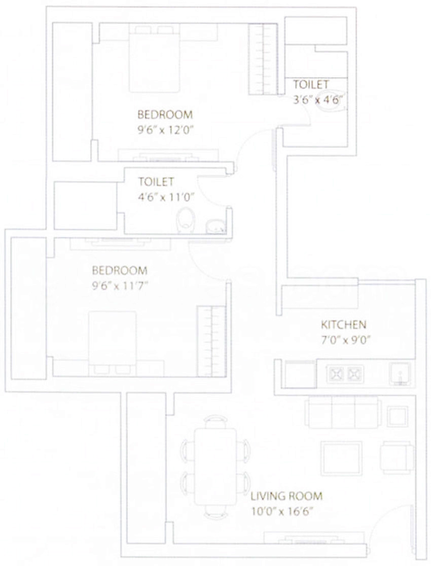 2 BHK Flat in Hex Down Town in Kharghar, Navi Mumbai - Image 813261