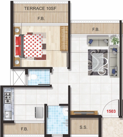 1 BHK Flat in Mahadev Empire Heights in Dronagiri, Navi Mumbai - Image 813272