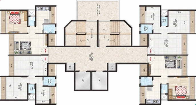 Floor Plan of Mahadev Empire Heights in Dronagiri, Navi Mumbai - Image 159669