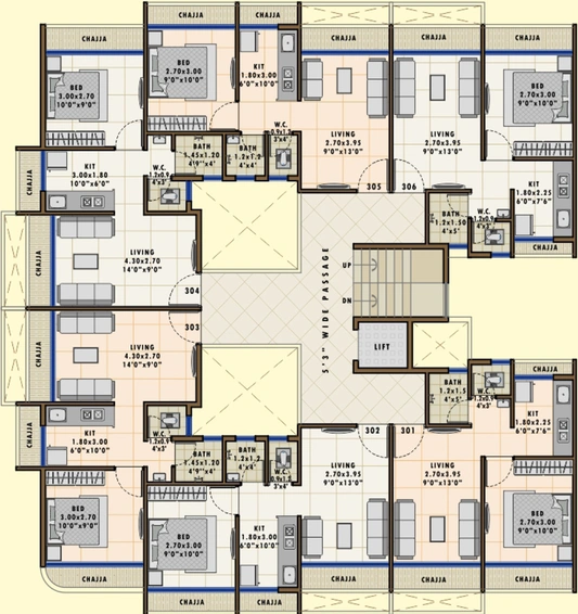 Floor Plan of Sarang Tulip in Karanjade, Navi Mumbai - Image 150933