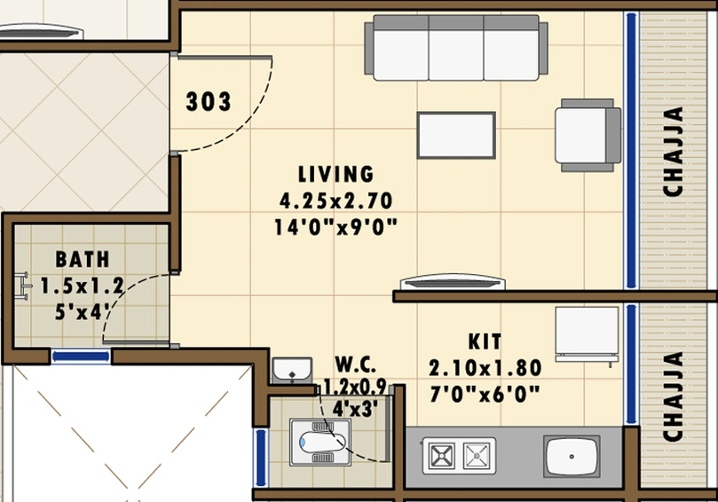 1 RK Flat in Shree Labheshwar Home in Ulwe, Navi Mumbai - Image 810488