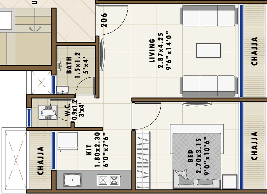 1 BHK Flat in Shree Labheshwar Home in Ulwe, Navi Mumbai - Image 810489