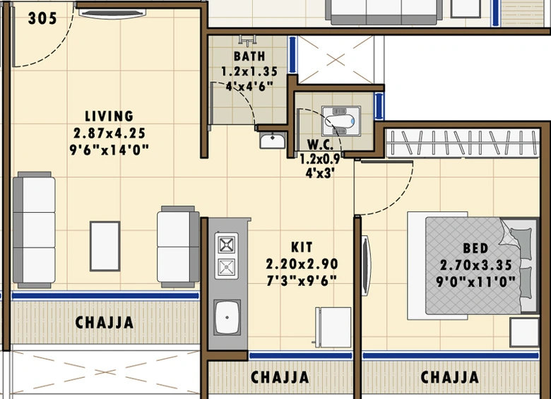 1 BHK Flat in Shree Labheshwar Home in Ulwe, Navi Mumbai - Image 810490