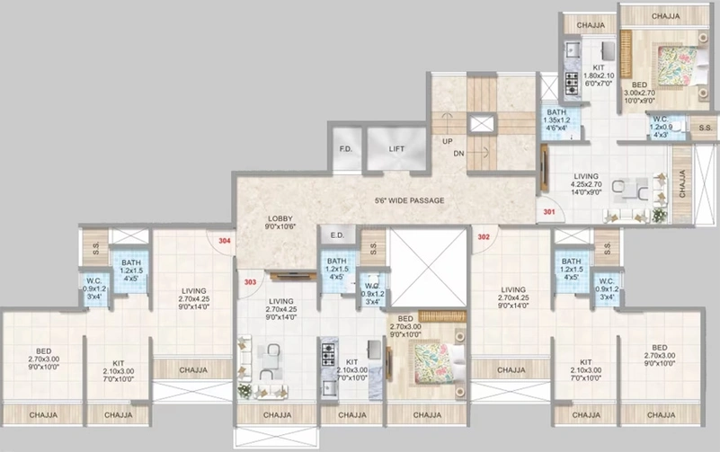 Floor Plan of Aramus Residency in Kalamboli, Navi Mumbai - Image 150267