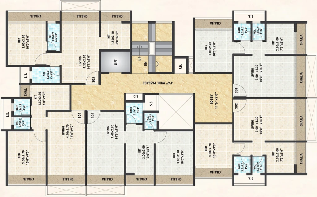 Floor Plan of Rudra Shreepati Avenue in Karanjade, Navi Mumbai - Image 150528