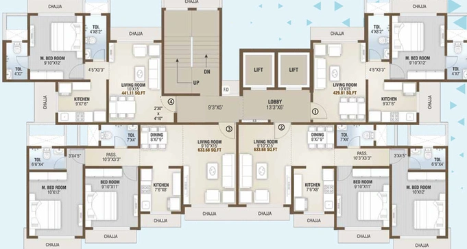 Floor Plan of Shivoham Enclave in Borivali East, Mumbai - Image 27797
