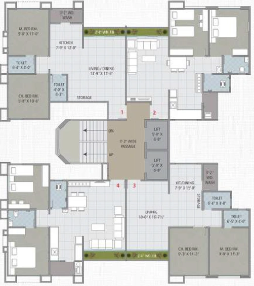 Floor Plan of Sangini Swaraj in Jahangirpura, Surat - Image 95340