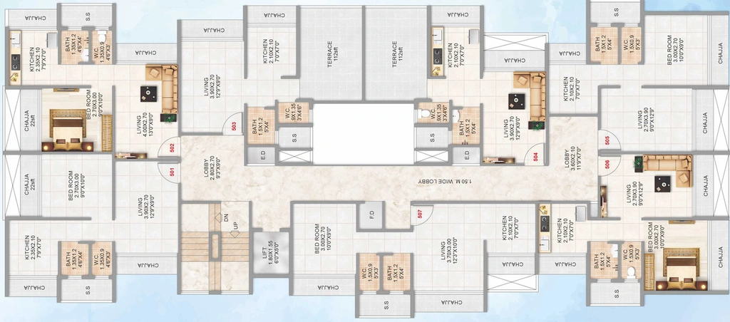 Floor Plan of Infinity Ivy in Dronagiri, Navi Mumbai - Image 150325