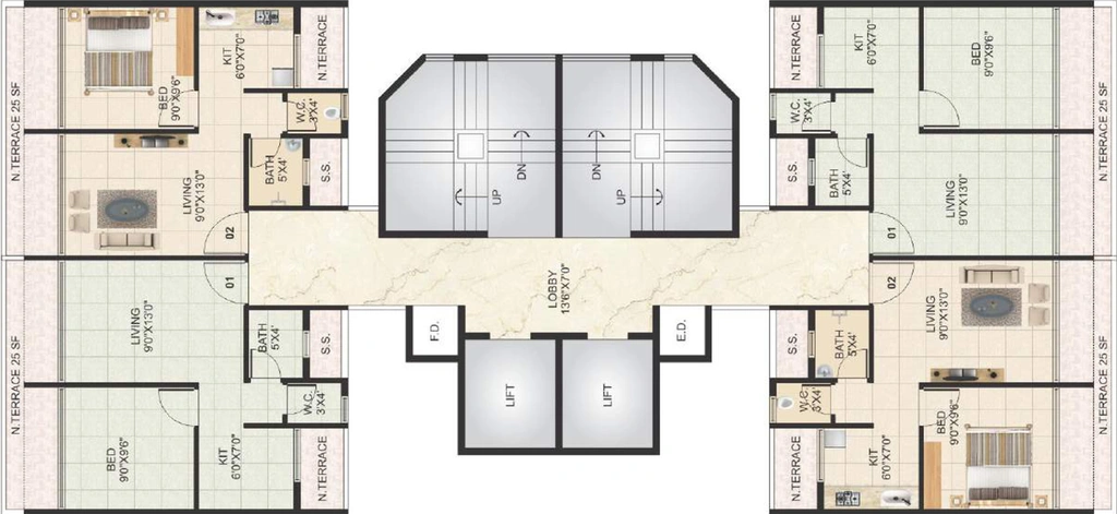 Floor Plan of Bhaveshwar Ravechi Height in Kamothe, Navi Mumbai - Image 149140