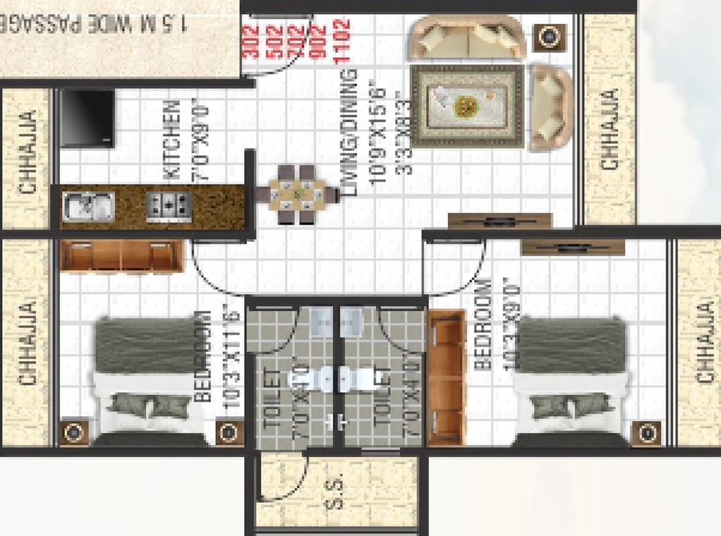 2 BHK Flat in Shiv Empire in Ulwe, Navi Mumbai - Image 810064