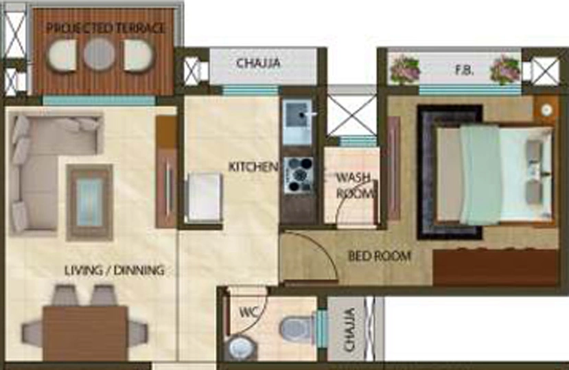 1 BHK Flat in Nivasti Asaya Aurous in Kopar Khairane, Navi Mumbai - Image 809848