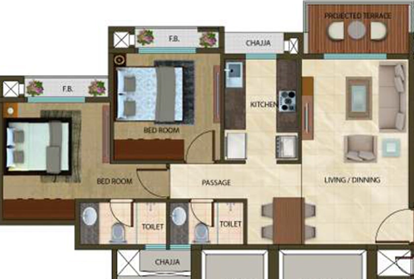 2 BHK Flat in Nivasti Asaya Aurous in Kopar Khairane, Navi Mumbai - Image 809849