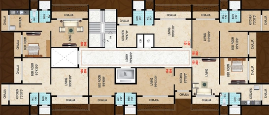 Floor Plan of Ganesha Sai Majestica in Dronagiri, Navi Mumbai - Image 149154