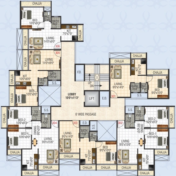 Floor Plan of Valram Payal Residency in Taloja, Navi Mumbai - Image 149647