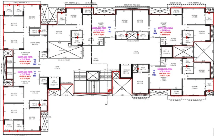 Floor Plan of Vinayak Elysium in Thaltej, Ahmedabad - Image 95469