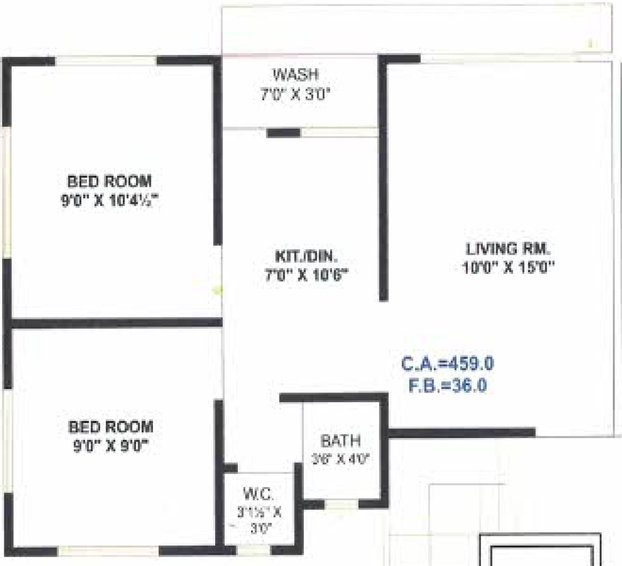 2 BHK Flat in Shiv Drashti Residency in Sachin, Surat - Image 670758