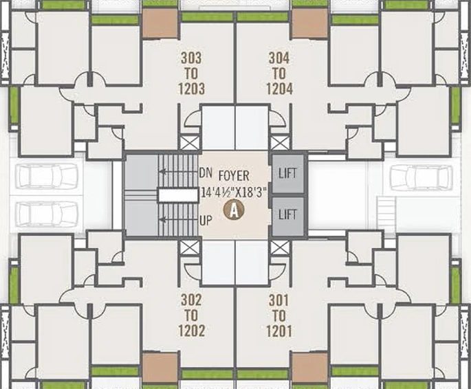 Floor Plan of Shlok Elanza in Gota, Ahmedabad - Image 192443
