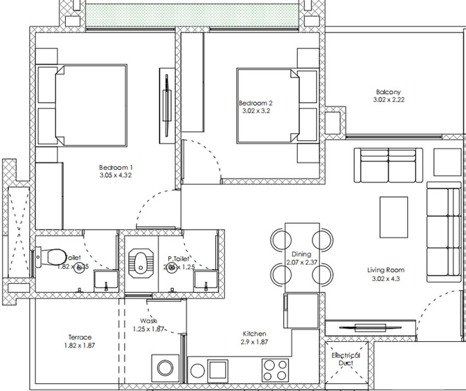 2 BHK Flat in Nand Radhe Greens in Ramol, Ahmedabad - Image 670804