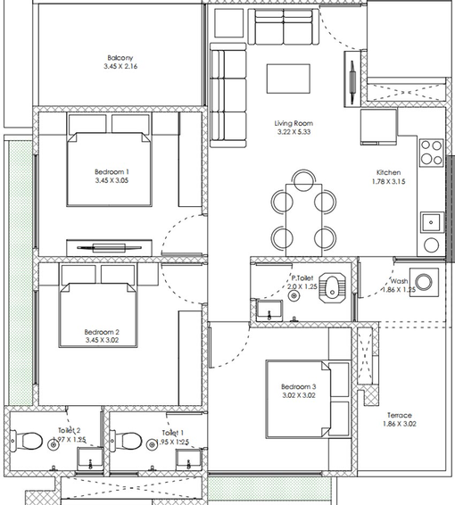 3 BHK Flat in Nand Radhe Greens in Ramol, Ahmedabad - Image 670805