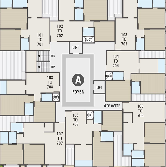 Floor Plan of Shree Umiya Amimangal 5 in Chandkheda, Ahmedabad - Image 189889