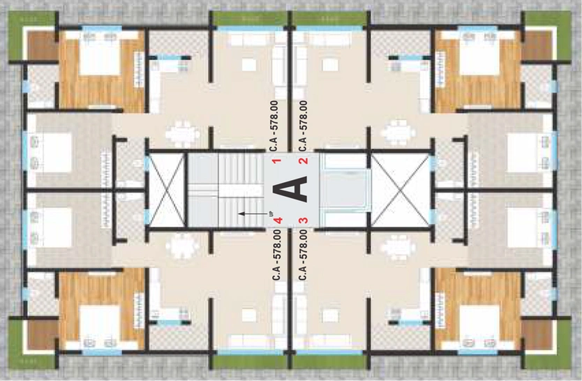 Floor Plan of Vivan Ashwamegh Palace in Amroli, Surat - Image 95370