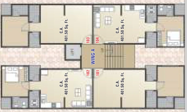 Floor Plan of Dhani Gauved Residency in Variav, Surat - Image 95454