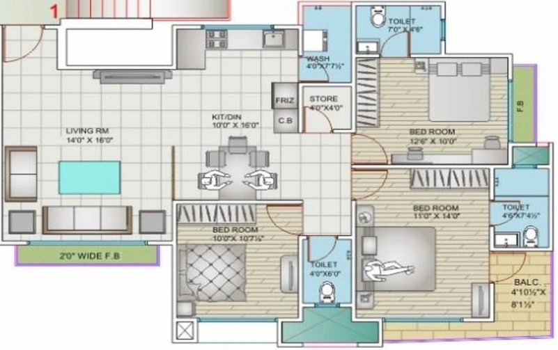 3 BHK Flat in Kinghood Casa King in Palanpur, Surat - Image 676589