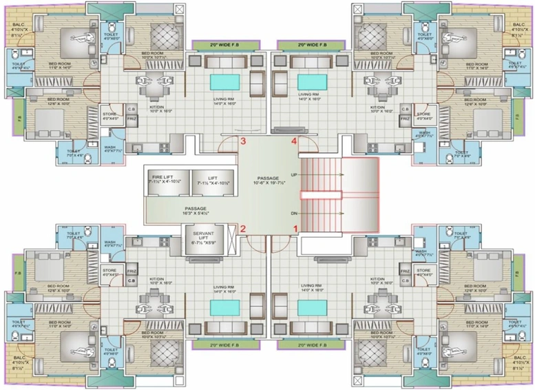 Floor Plan of Kinghood Casa King in Palanpur, Surat - Image 97044