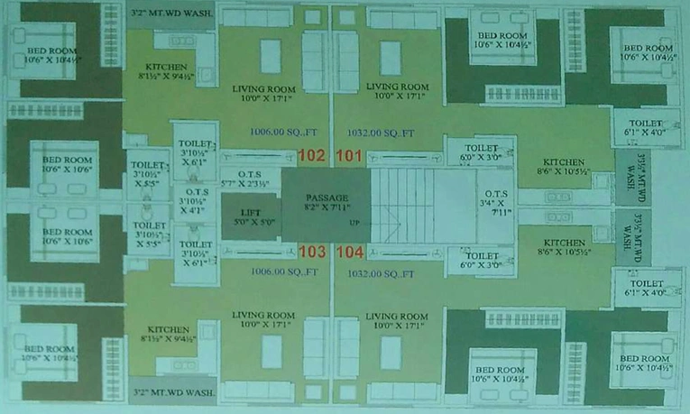 Floor Plan of Vimlaben Siddheshwar Residency in Saniya Hemad, Surat - Image 96602