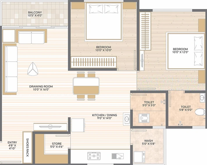 2 BHK Flat in Ganesh Heritage in Nava Naroda, Ahmedabad - Image 822831