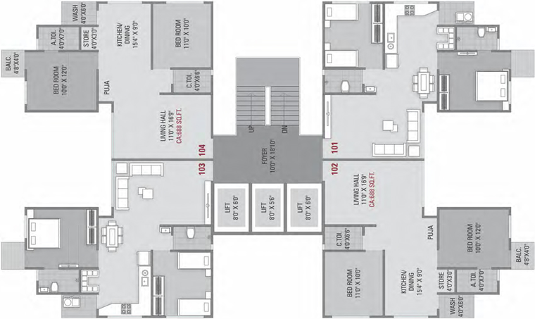 Floor Plan of Shiv Digja in Pal, Surat - Image 95505