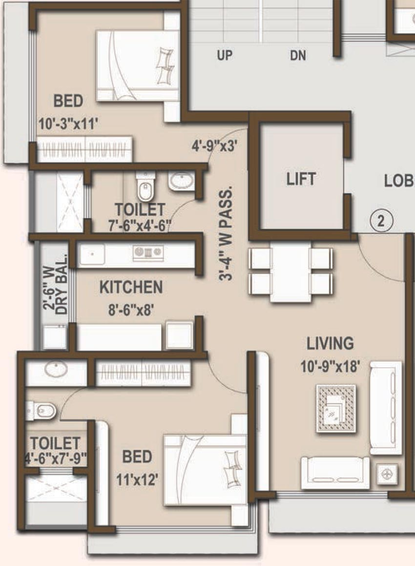 2 BHK Flat in SKG Mumbadevi CHS in Chembur East, Mumbai - Image 670971