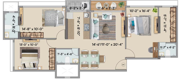 3 BHK Flat in Tigon Elite in Chembur East, Mumbai - Image 671201