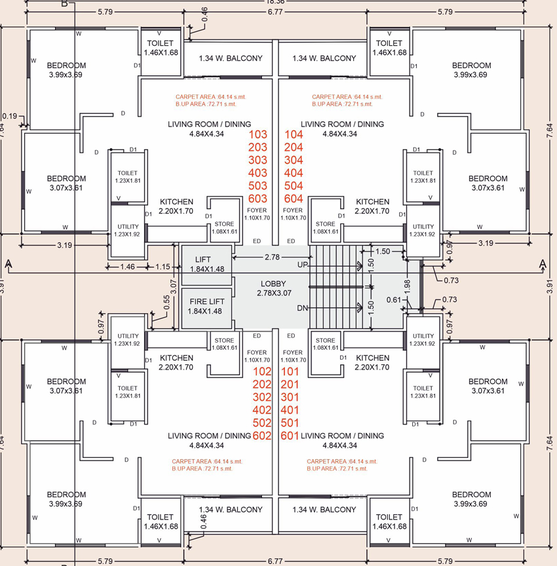 Floor Plan of Kishan 26 in Atladara, Vadodara - Image 95540