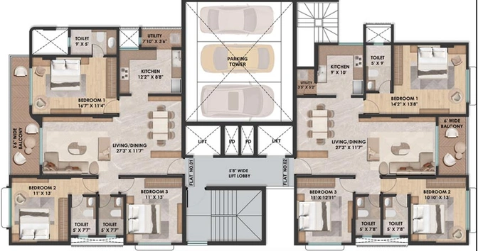 Floor Plan of SKG Om Niwas in Chembur East, Mumbai - Image 102444