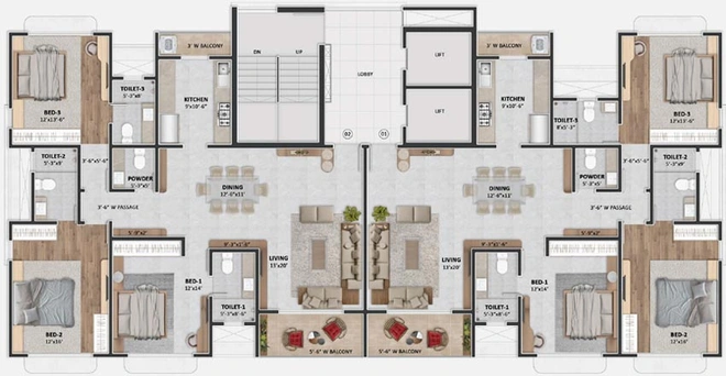 Floor Plan of SKG Estella in Chembur East, Mumbai - Image 95798
