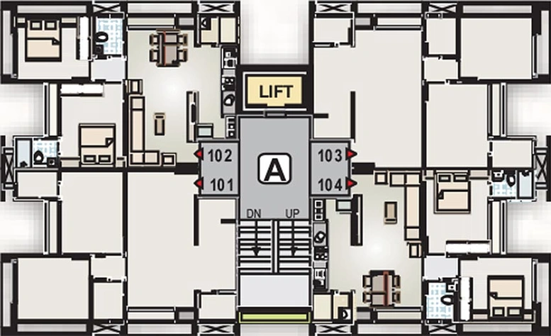 Floor Plan of Loyal Olive Residency in Chandkheda, Ahmedabad - Image 161788