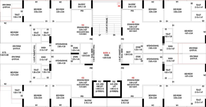 Floor Plan of Shiv Shivam Sky in New Maninagar, Ahmedabad - Image 164729