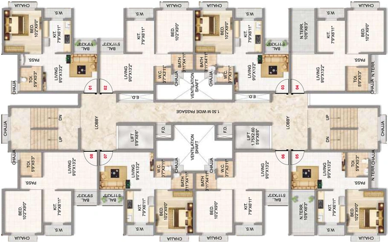 Floor Plan of HB Nandanvan in Taloja, Navi Mumbai - Image 35116