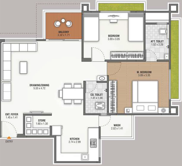 2 BHK Flat in Shree Sunshine Fortune in Randesan, Gandhinagar - Image 822315