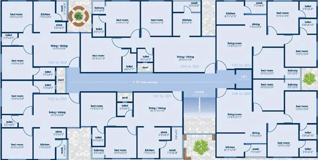 Floor Plan of Shri Nakshatra Residency 2 in Bopal, Ahmedabad - Image 97739