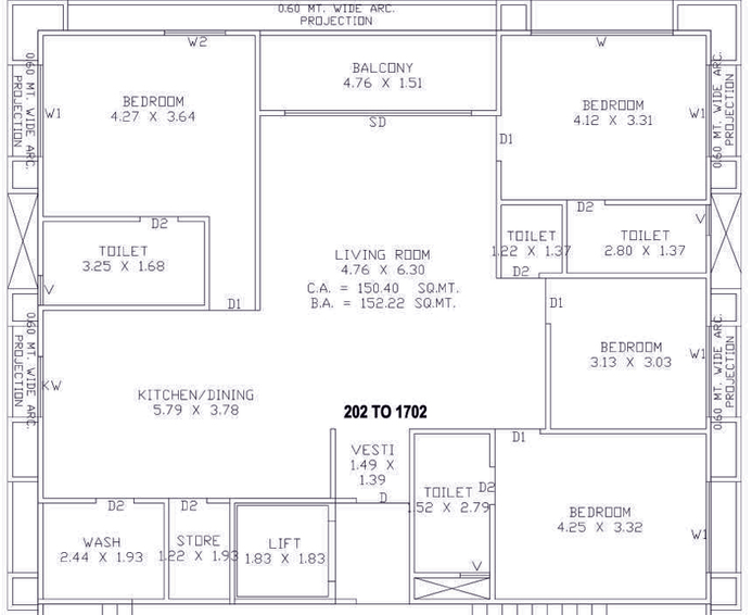4 BHK Flat in GBR Roycce Castello in Vesu, Surat - Image 703289