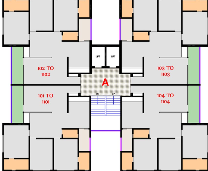Floor Plan of Kanha Nest Elina in Nava Naroda, Ahmedabad - Image 97649