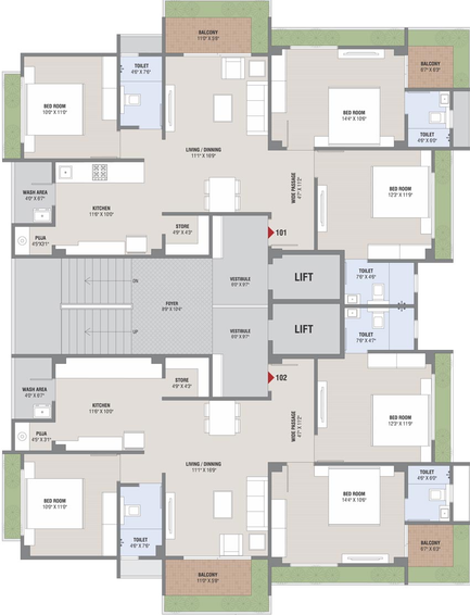 Floor Plan of Ratna Mohan 14 in Nava Naroda, Ahmedabad - Image 97620