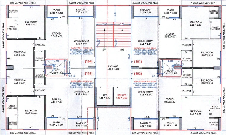 Floor Plan of Sahjanand Tilak Heritage in Mota Varachha, Surat - Image 96623