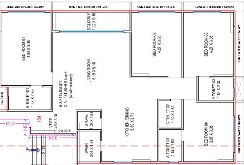 4 BHK Flat in Real Home Antriksh in Althan, Surat - Image 671896