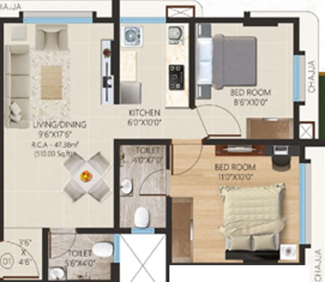 2 BHK Flat in Shreenath Pride in Kandivali East, Mumbai - Image 673211